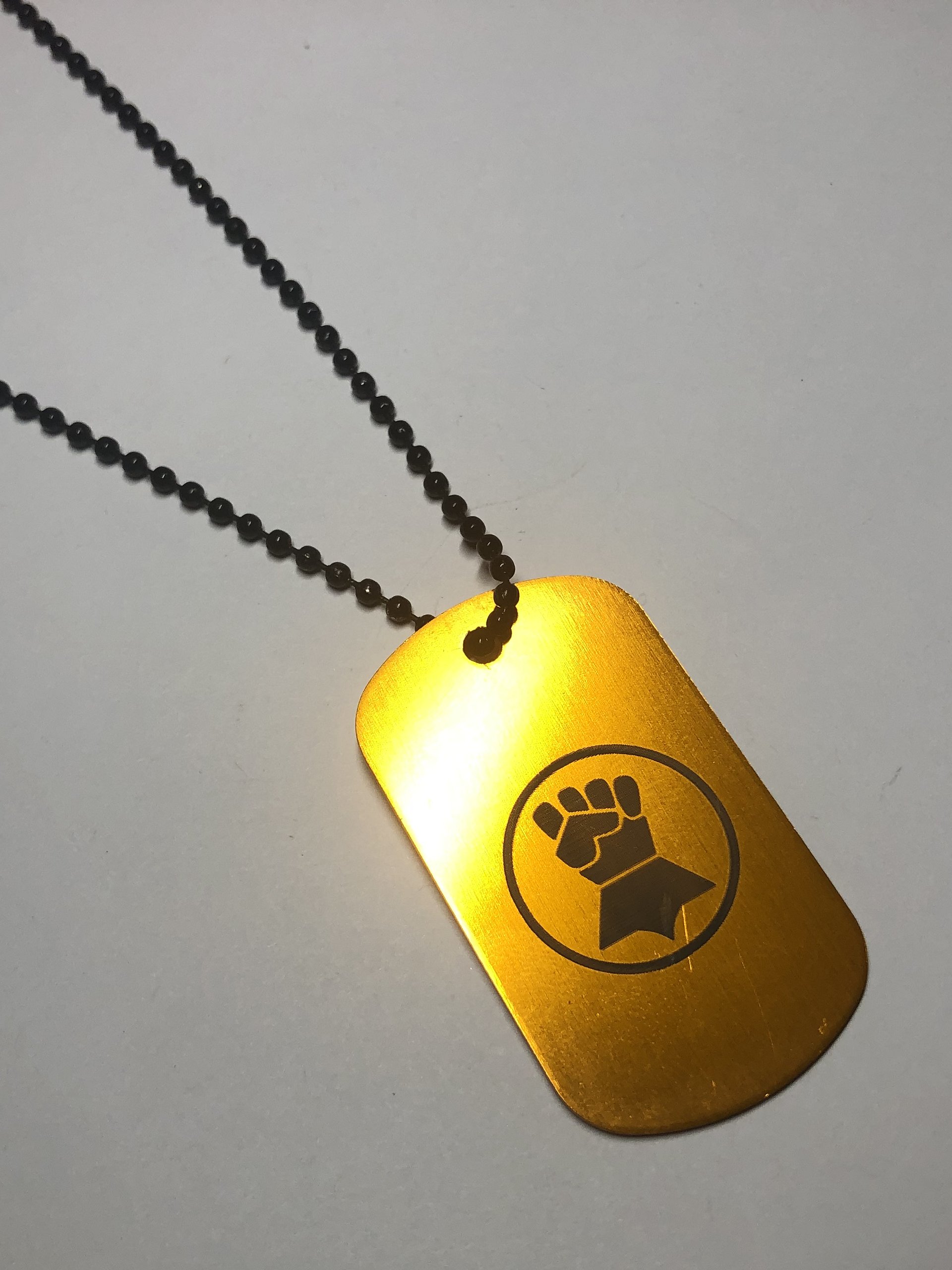 FISTS - Engraved Dog Tag Pendant Necklace product image (3)