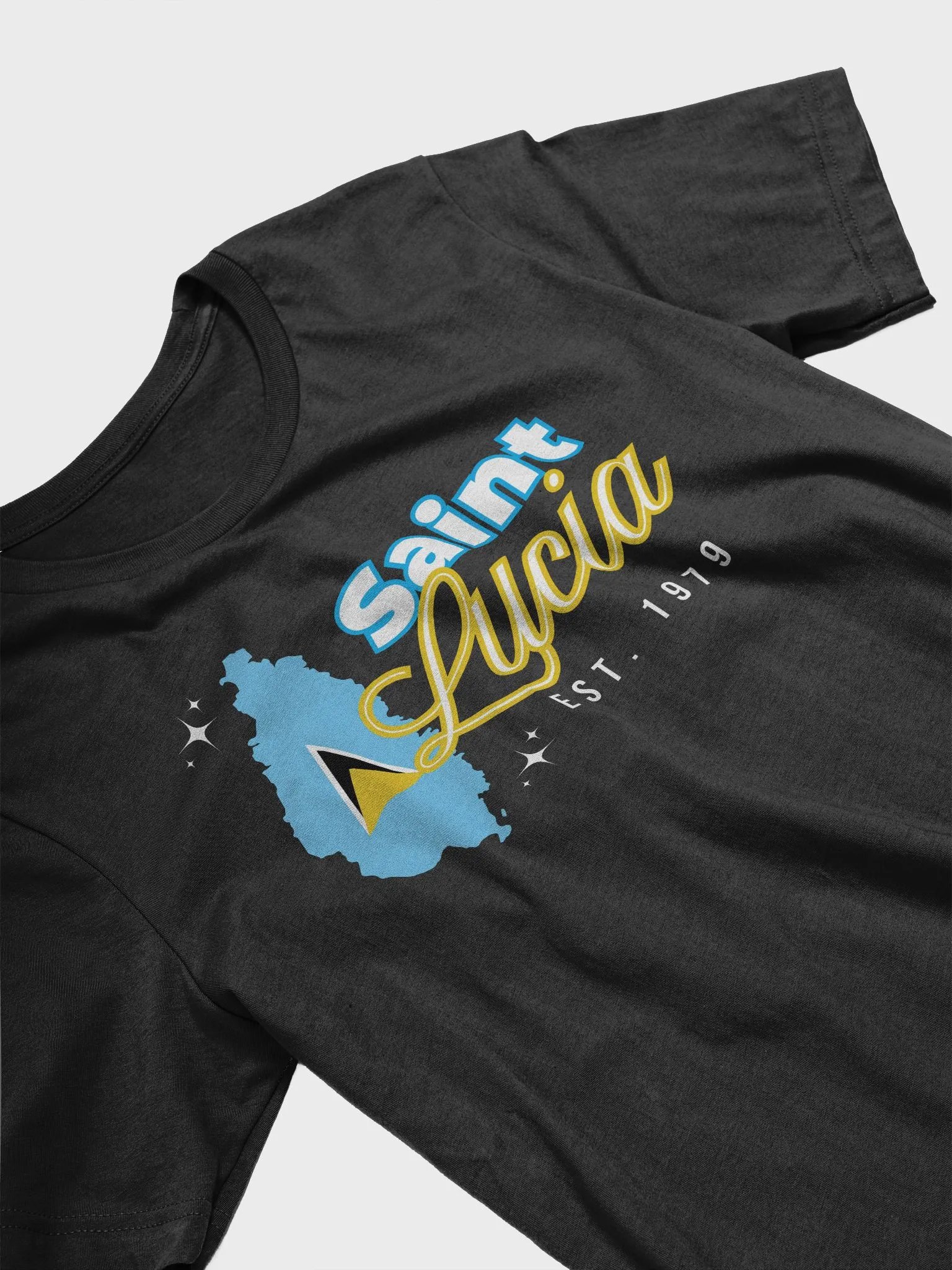 Saint Lucia Flag Outline T-Shirt product image (24)