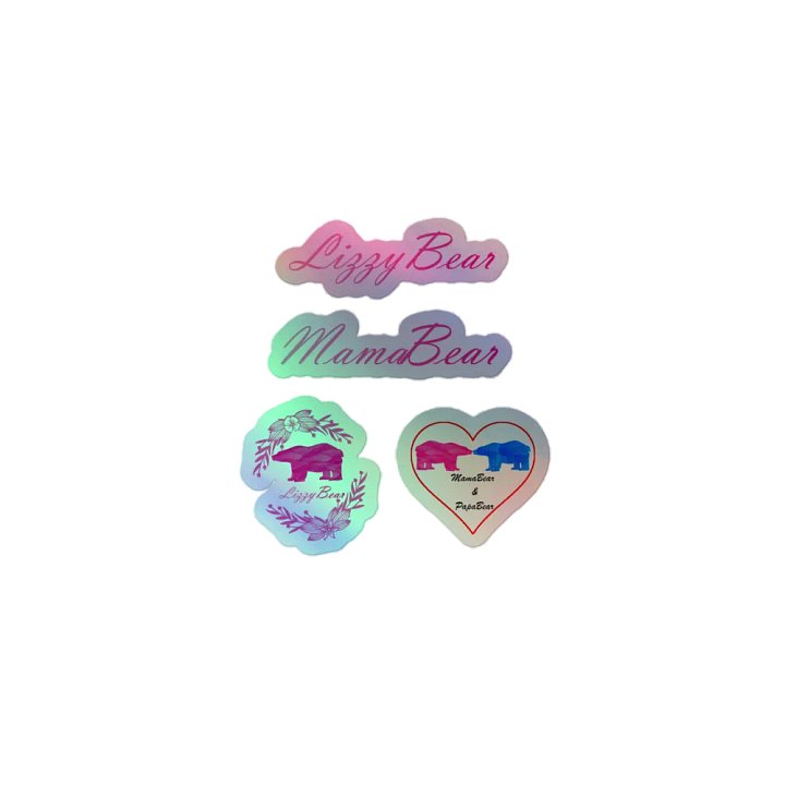 LizzyBear Kiss-Cut Holographic Sticker Sheet product image (1)