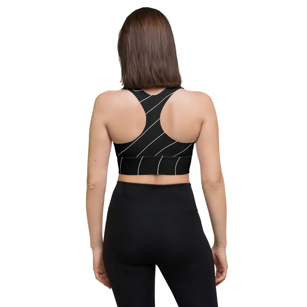 B/W Waves All-Over Print Sports Bra product image (4)