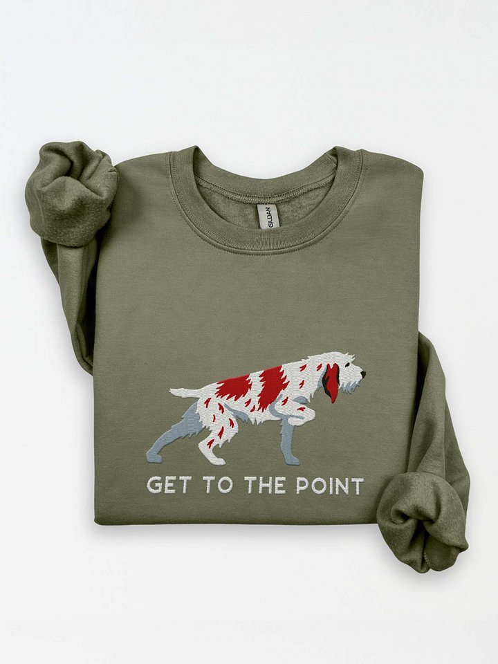 Get to the Point Sweatshirt (Embroidered) of a Spinone Italiano(Brown & White) product image (1)