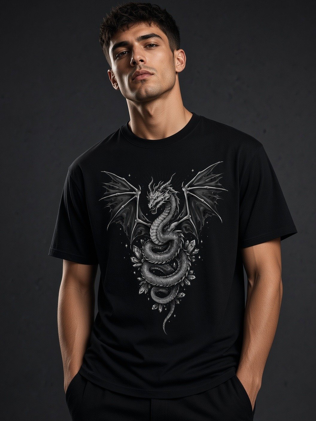 The Wyrm Ascension // Gothic Dragon Heavyweight Tee product image (2)