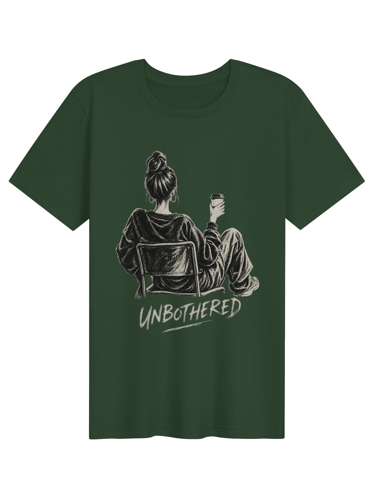 Unbothered – Vintage Girl Coffee T-Shirt product image (1)