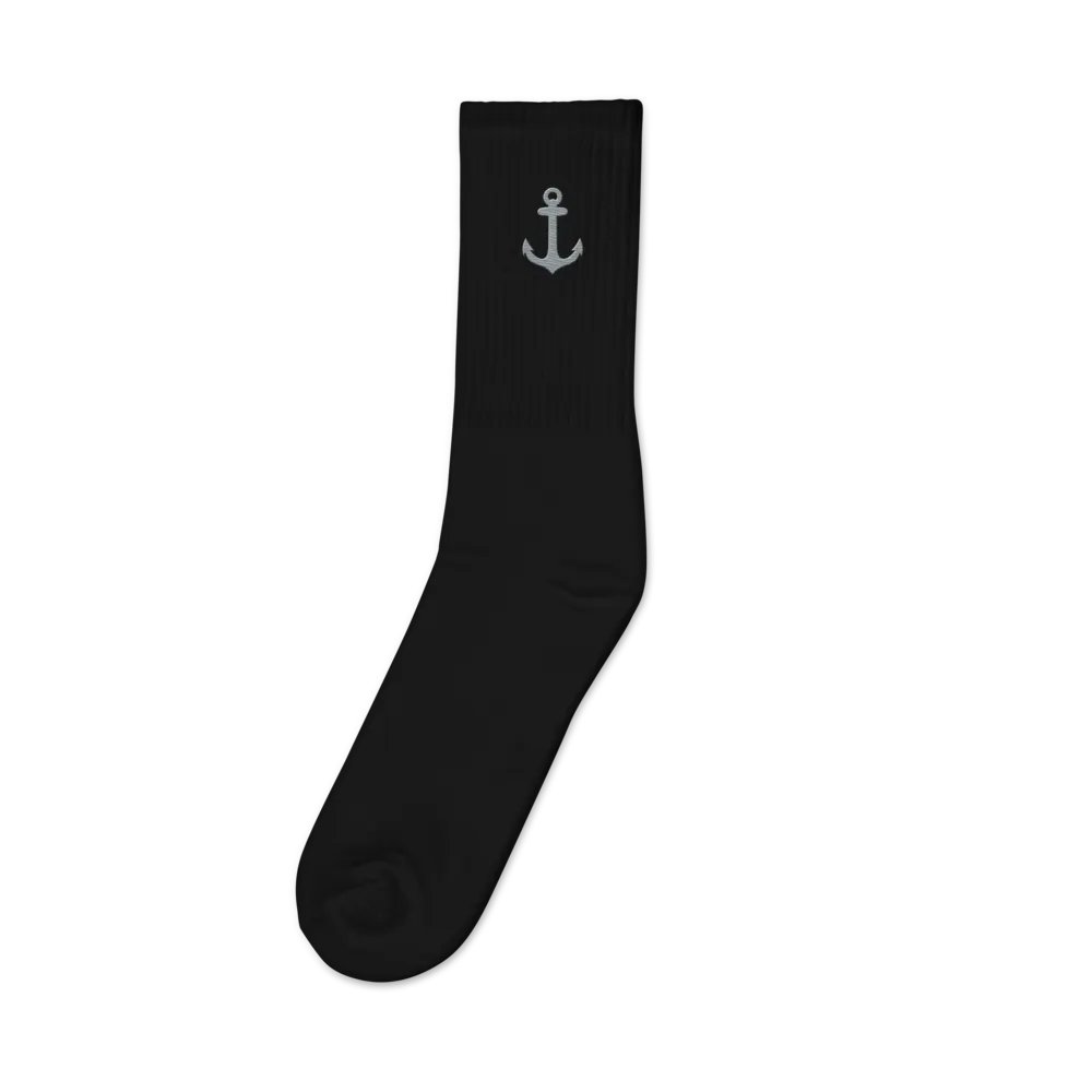 "Anchor" Embroidered Crew Socks product image (3)