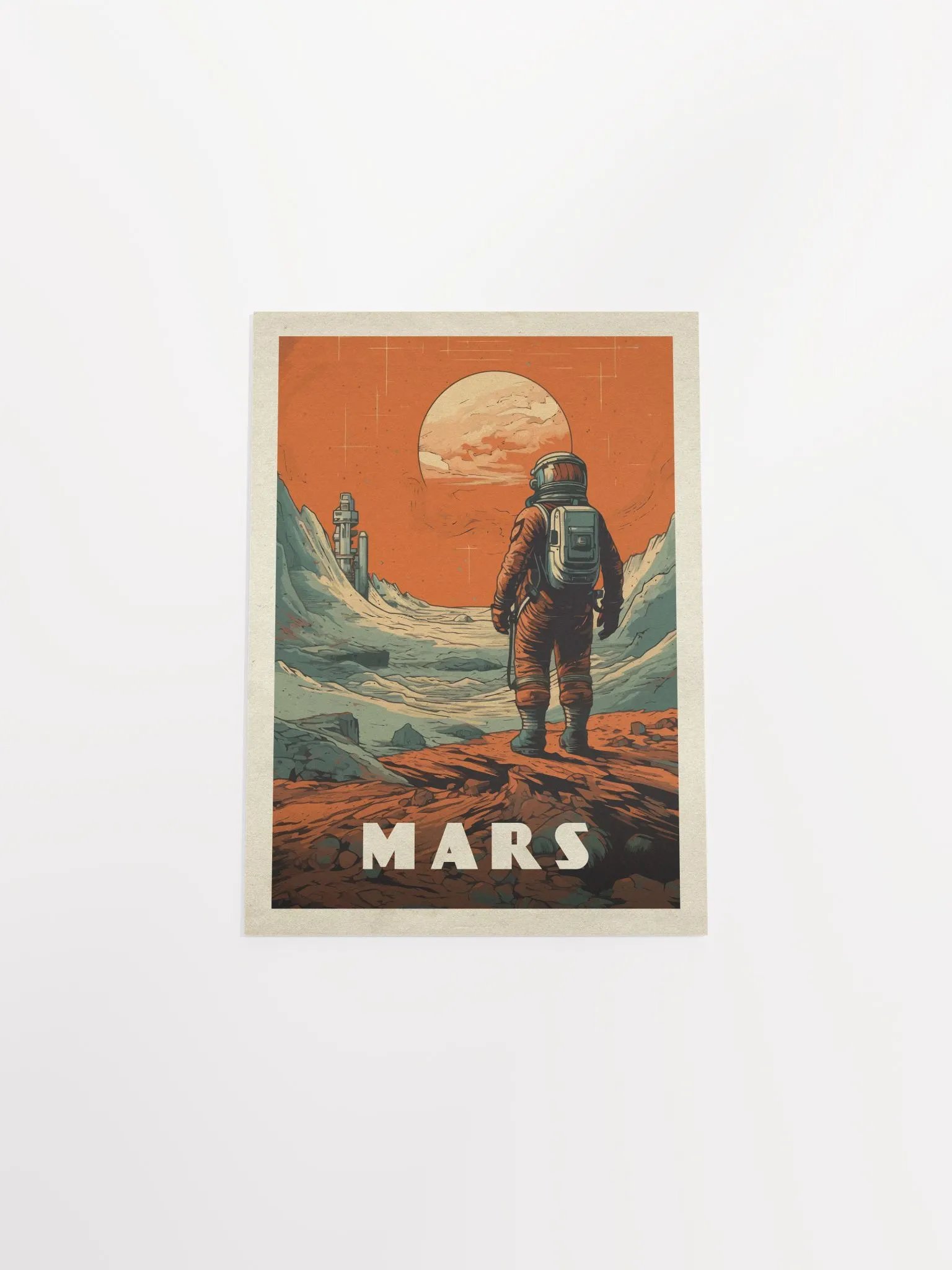 Mars, colony, astronaut — Vintage space poster product image (6)