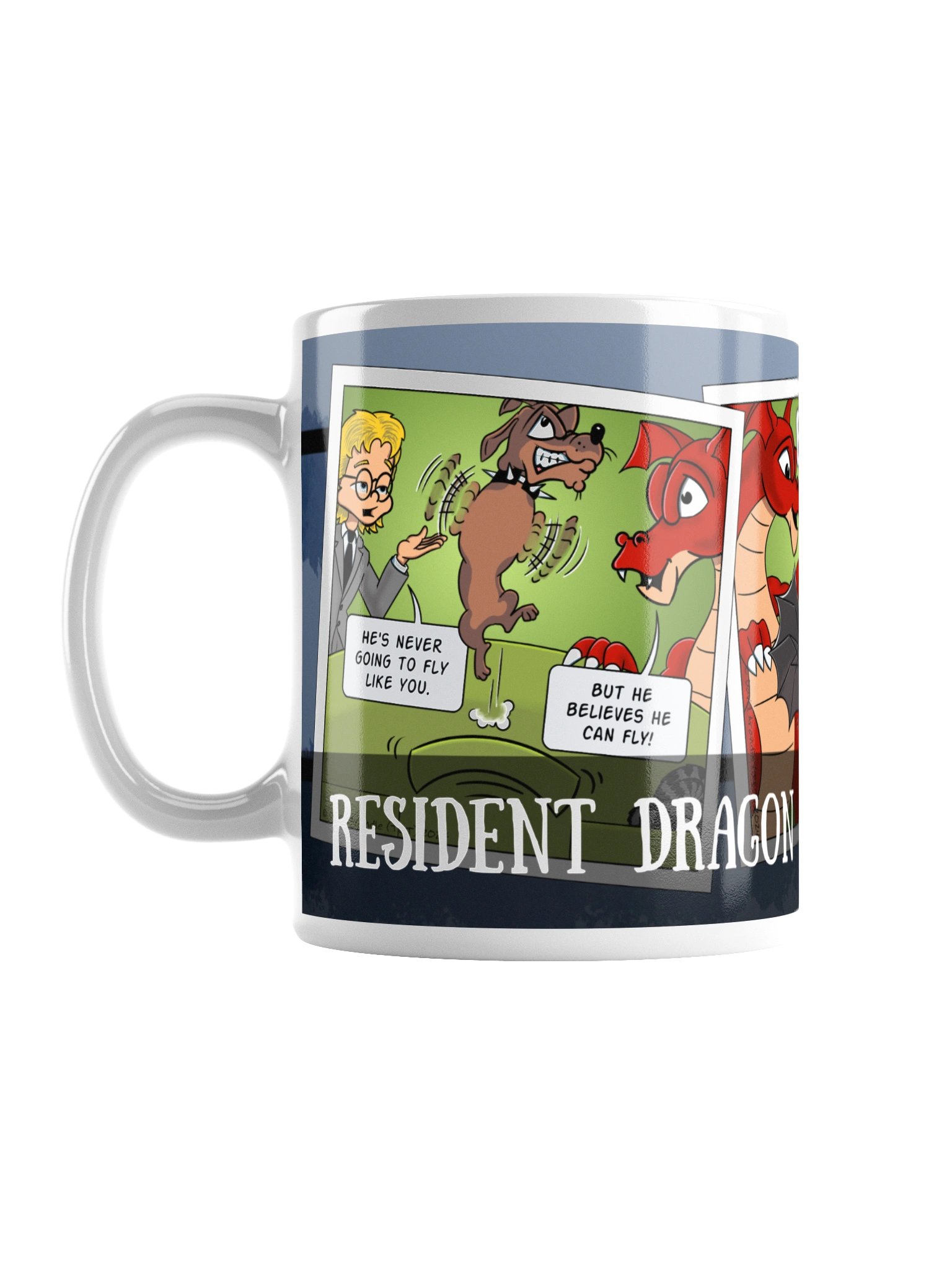 Resident Dragon Comic Grrr Dog Pilot Three-Panel Mug product image (1)