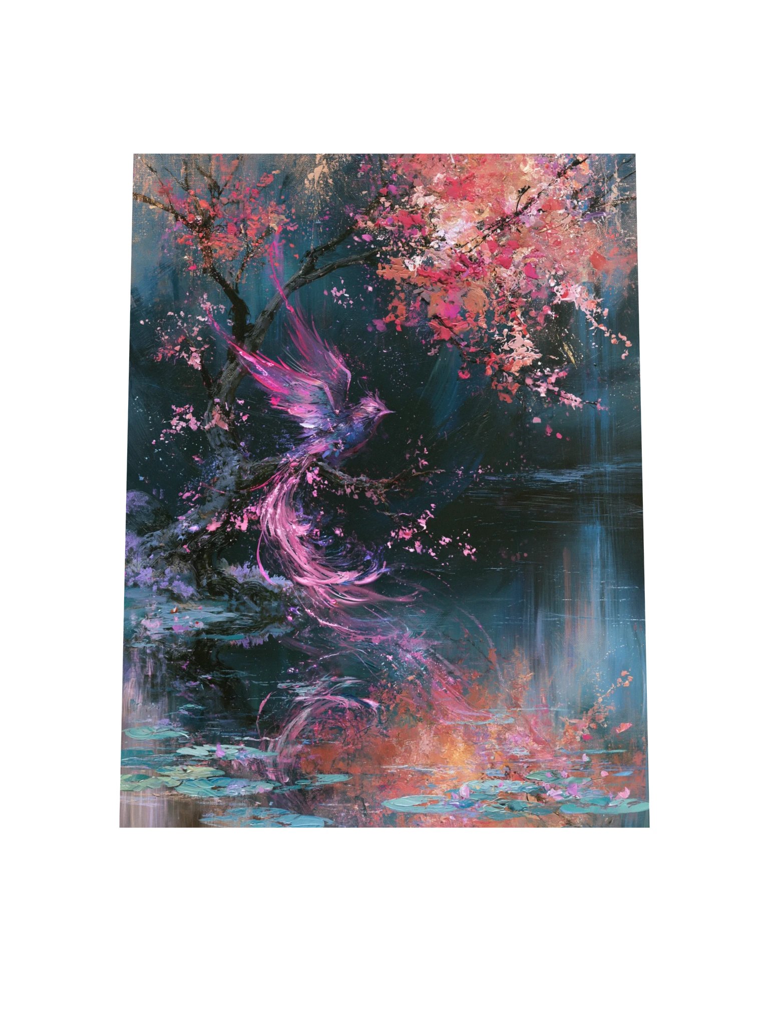 Fantasy Phoenix Art Print — Phoenix in the Blossom Pond product image (8)