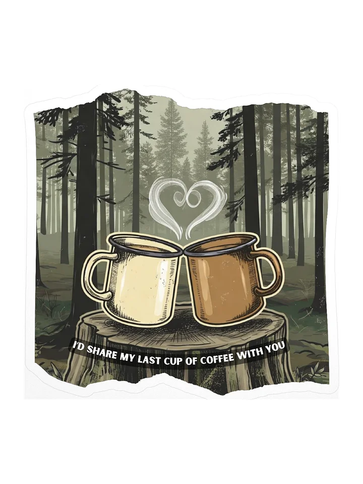 I’d Share My Last Cup of Coffee With You – Outdoorsy Couples Sticker product image (1)