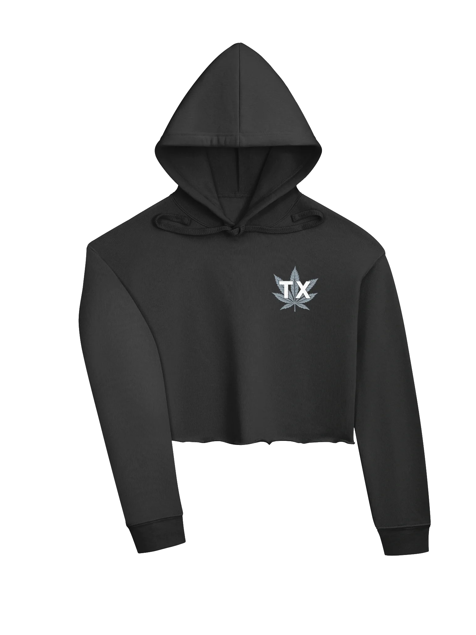 Embroidered TX Leaf Cropped Hoodie, view 3