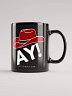 HRNBCK MUG – AY! Black Edition One