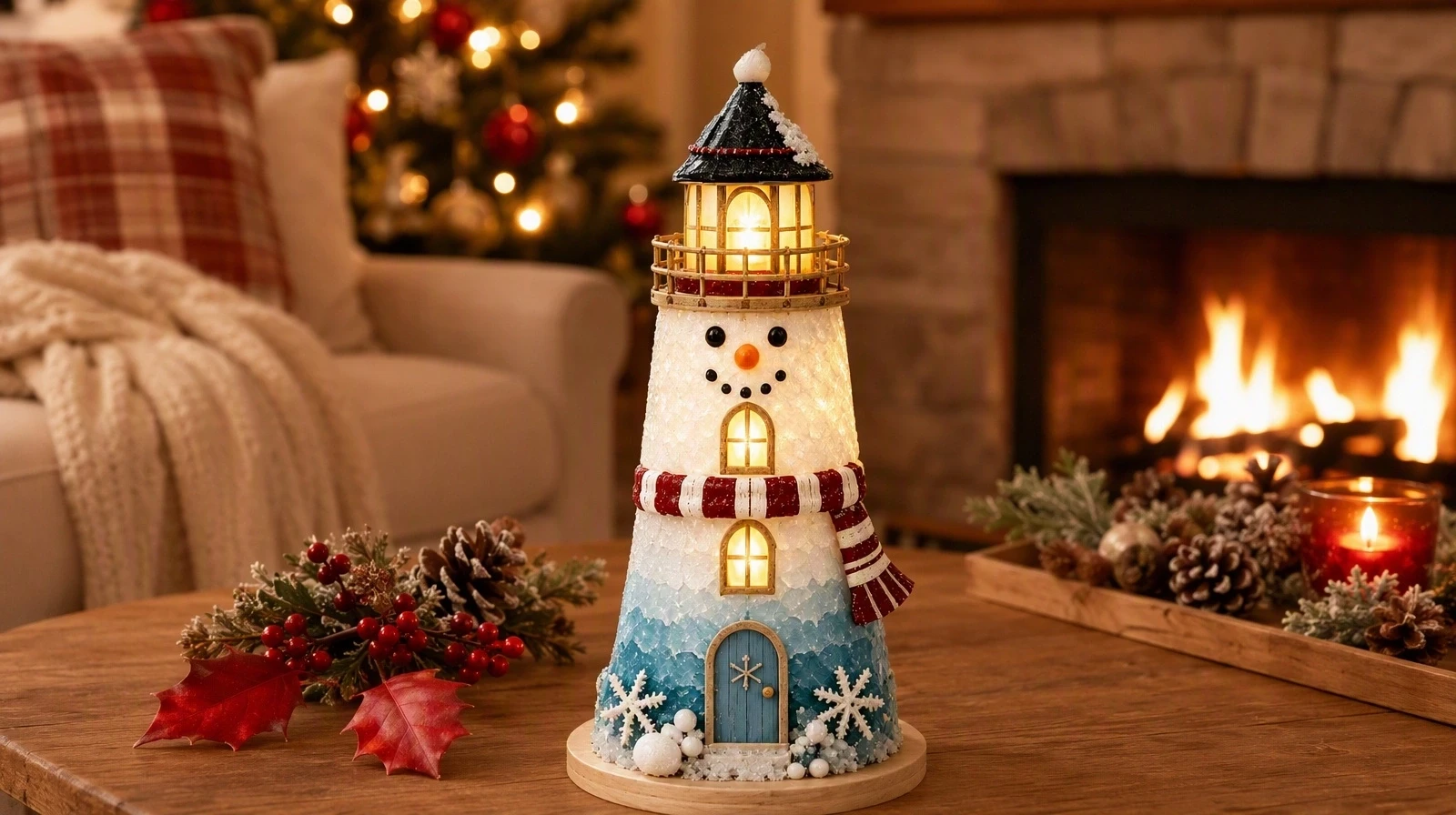 Christmas Glow 3D Lighthouse Hero Banner