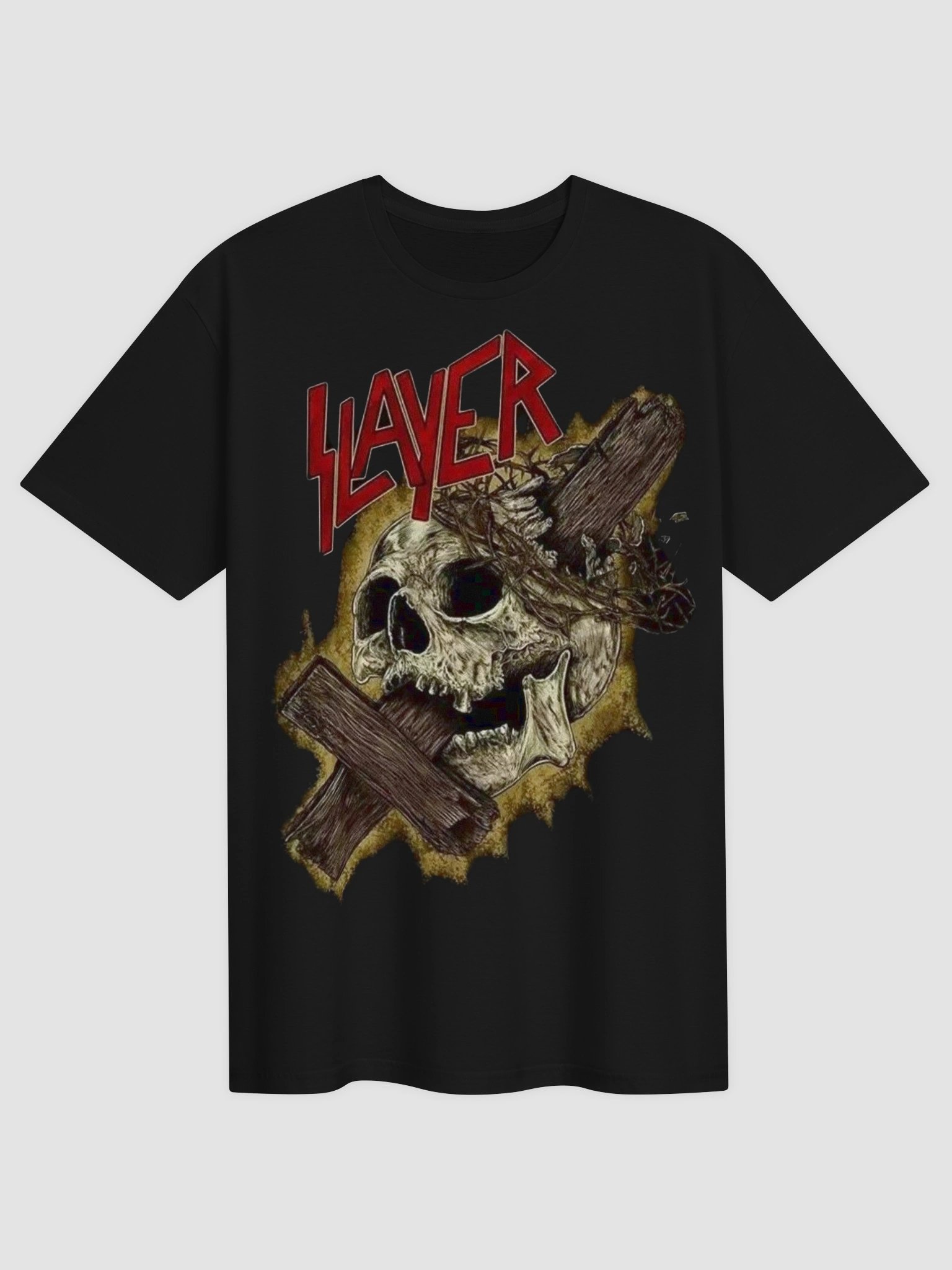 Slayer Skull Cross T-Shirt | Reign in Blood Dark Art Graphic Tee | Thrash Metal Collector Band Shirt product image (2)