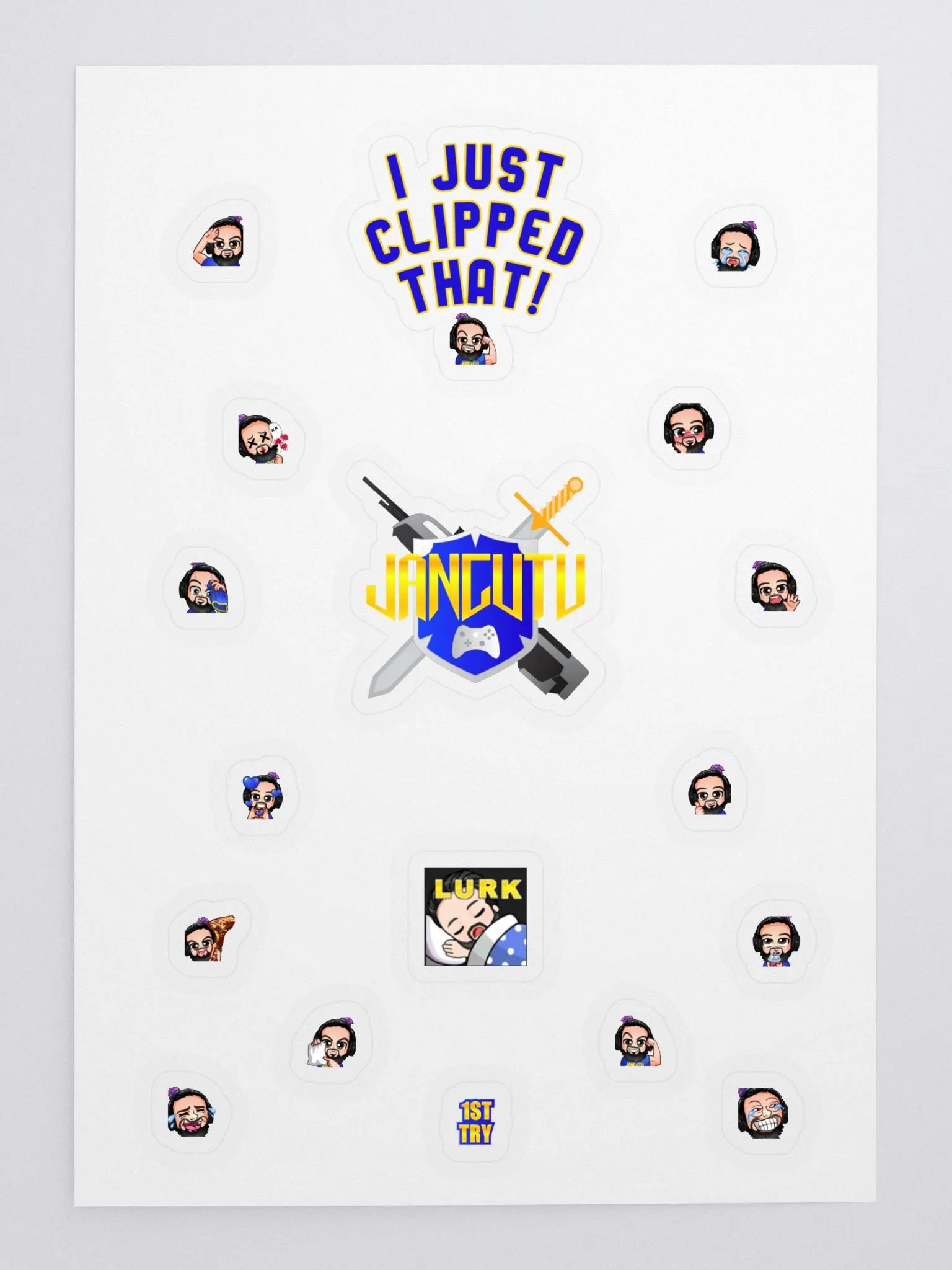 Jangutu Sticker Sheet: Logo & Emote Extravaganza! product image (1)