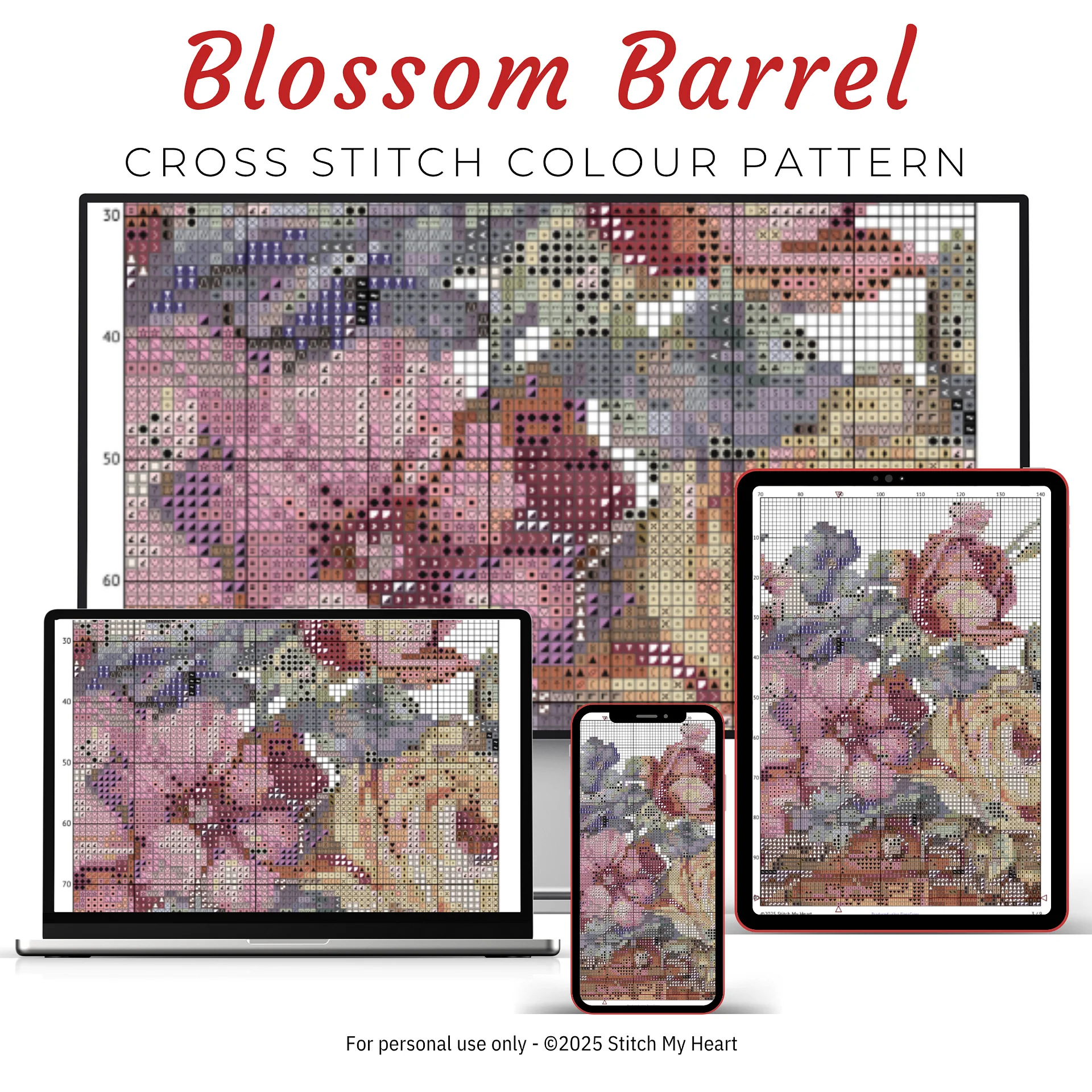 Blossom Barrel Cross Stitch Pattern product image (3)