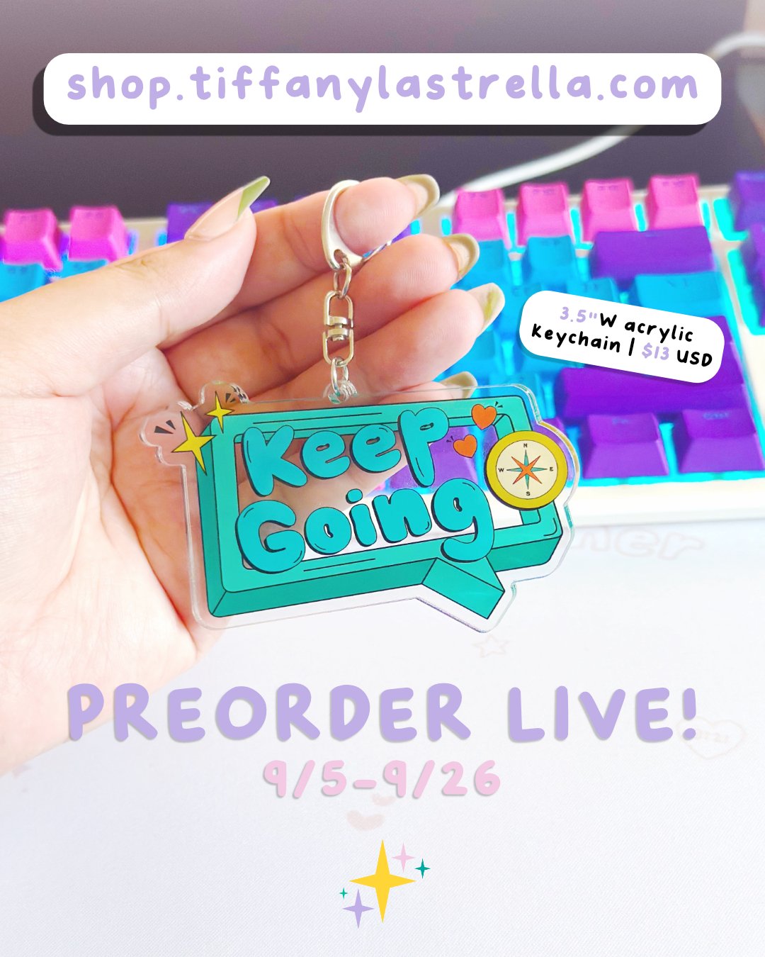 keep going ♡ acrylic keychain product image (7)