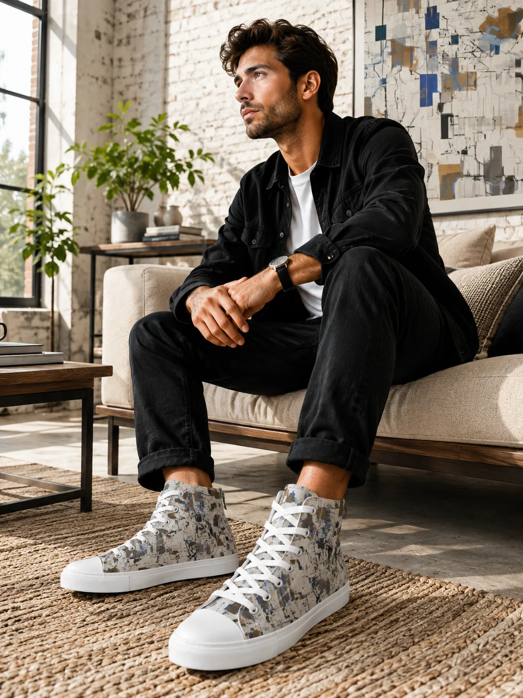 Foundation Men's High Top Canvas Shoes product image (1)