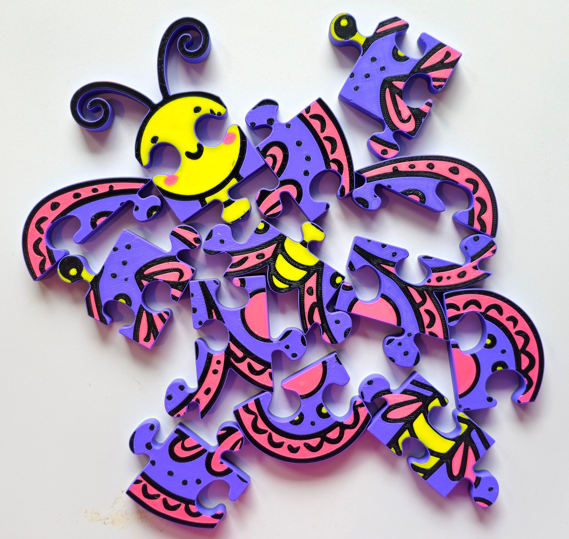 Butterfly Jigsaw Puzzle, 3D-Printed Educational Toy for Toddlers, Montessori Learning, Springtime Play for Kids product image (3)