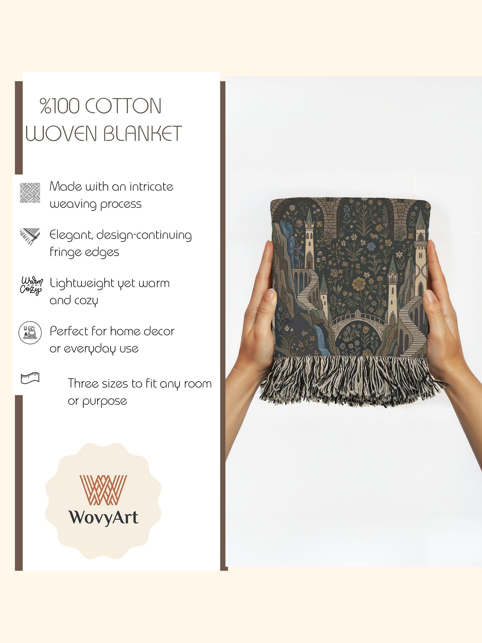 Lotr Fellowship Journey Woven Blanket — Wizard & Travelers Bridge Tapestry product image (2)
