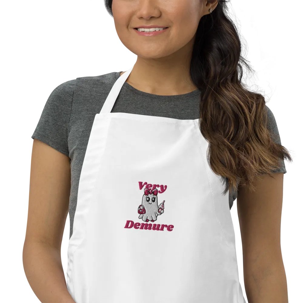 Very Demure Cute Ghost Embroidered Cooking Apron product image (9)