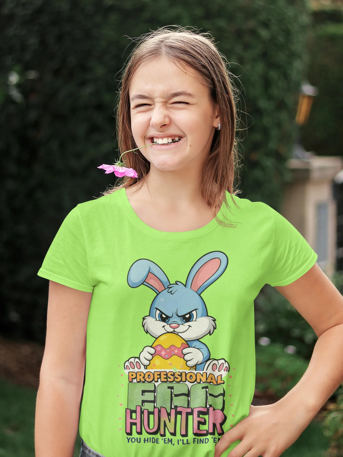 Professional Egg Hunter – Funny Easter Bunny Kids Tee product image (9)
