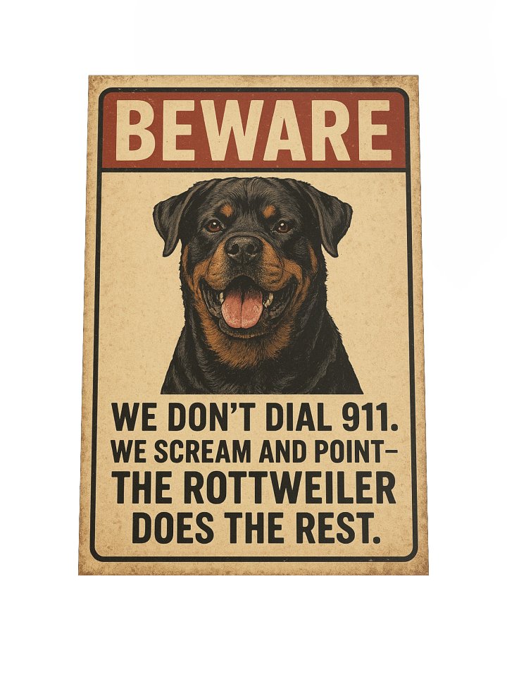 BEWARE OF ROTTWEILER POSTER product image (1)