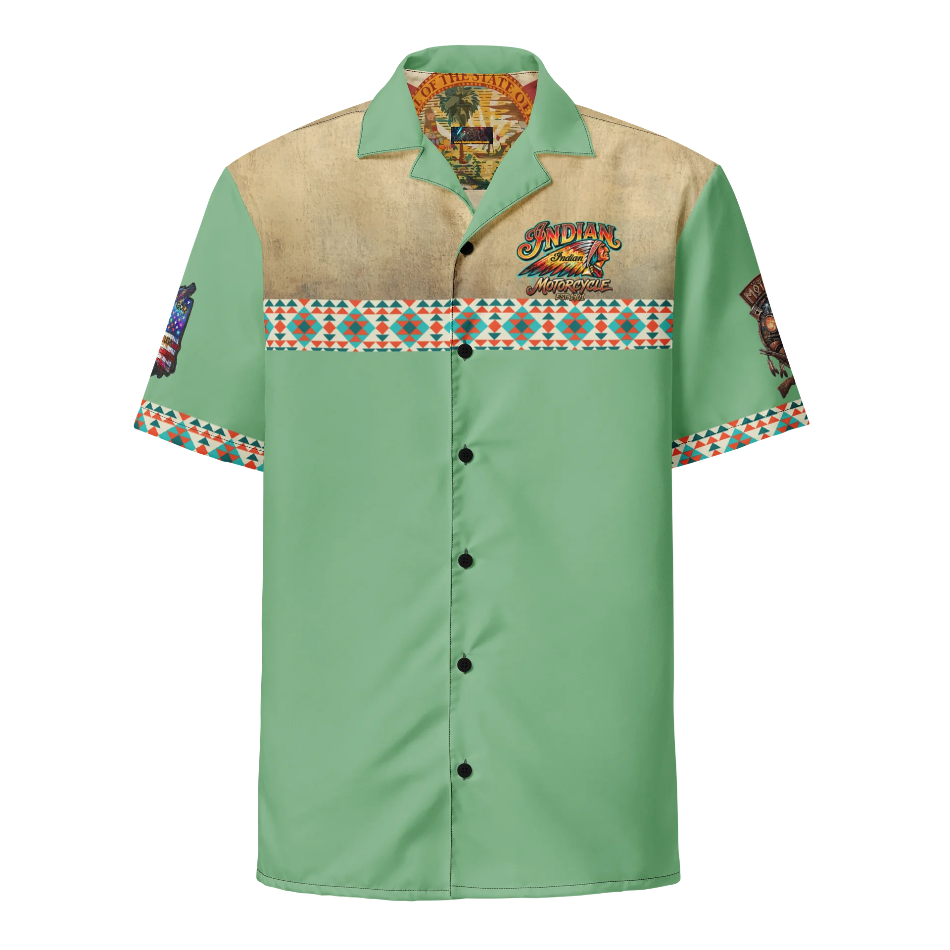 MötoGraffitti Indian Motorcycle Club Shirt Vintage Green product image (1)