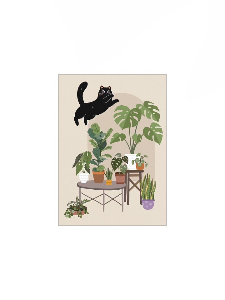 Naughty Black Cat Plant Lady Poster product image (1)