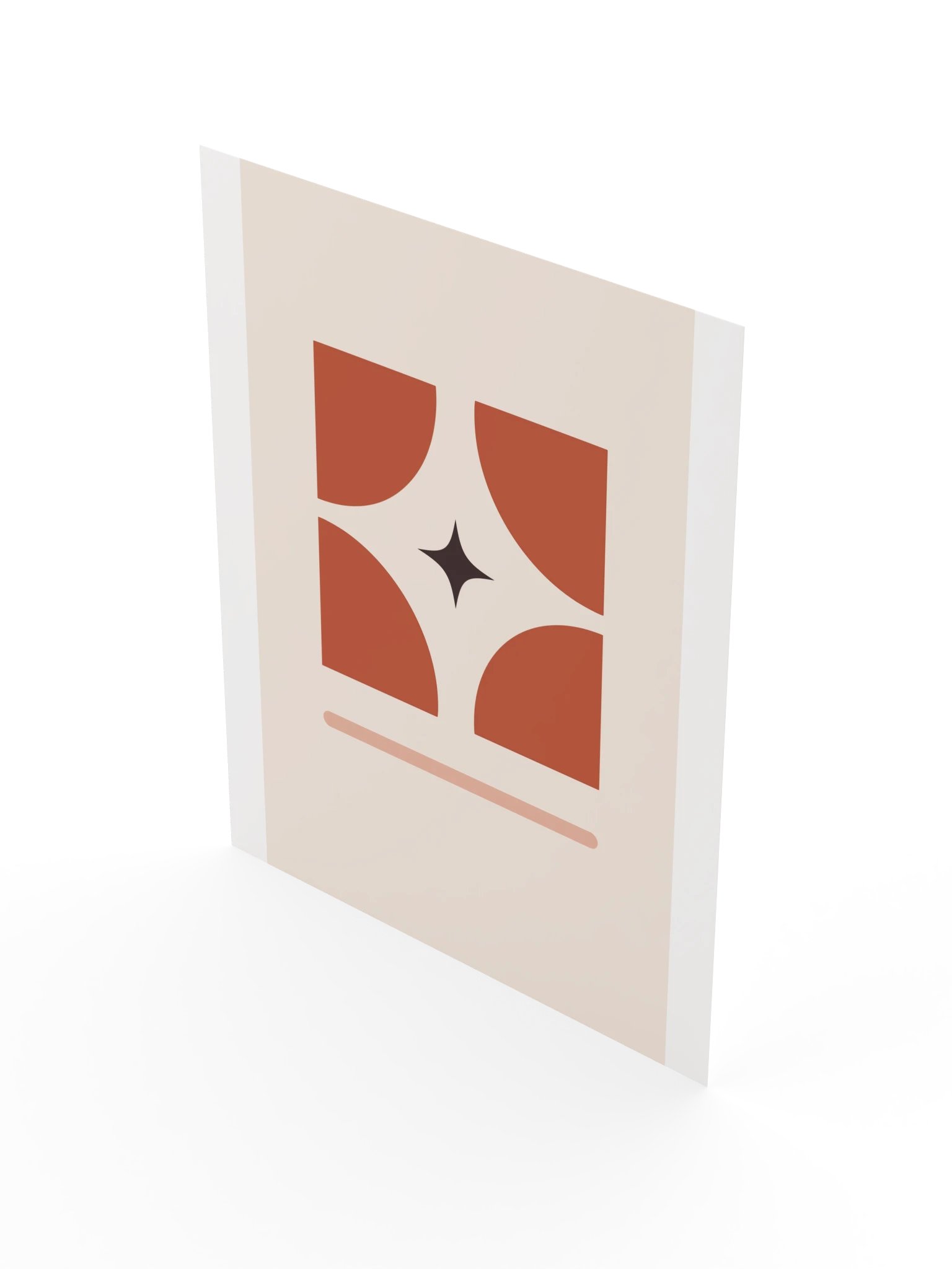 Rust Star Geometric Print | Mid Century Bathroom Wall Art product image (5)