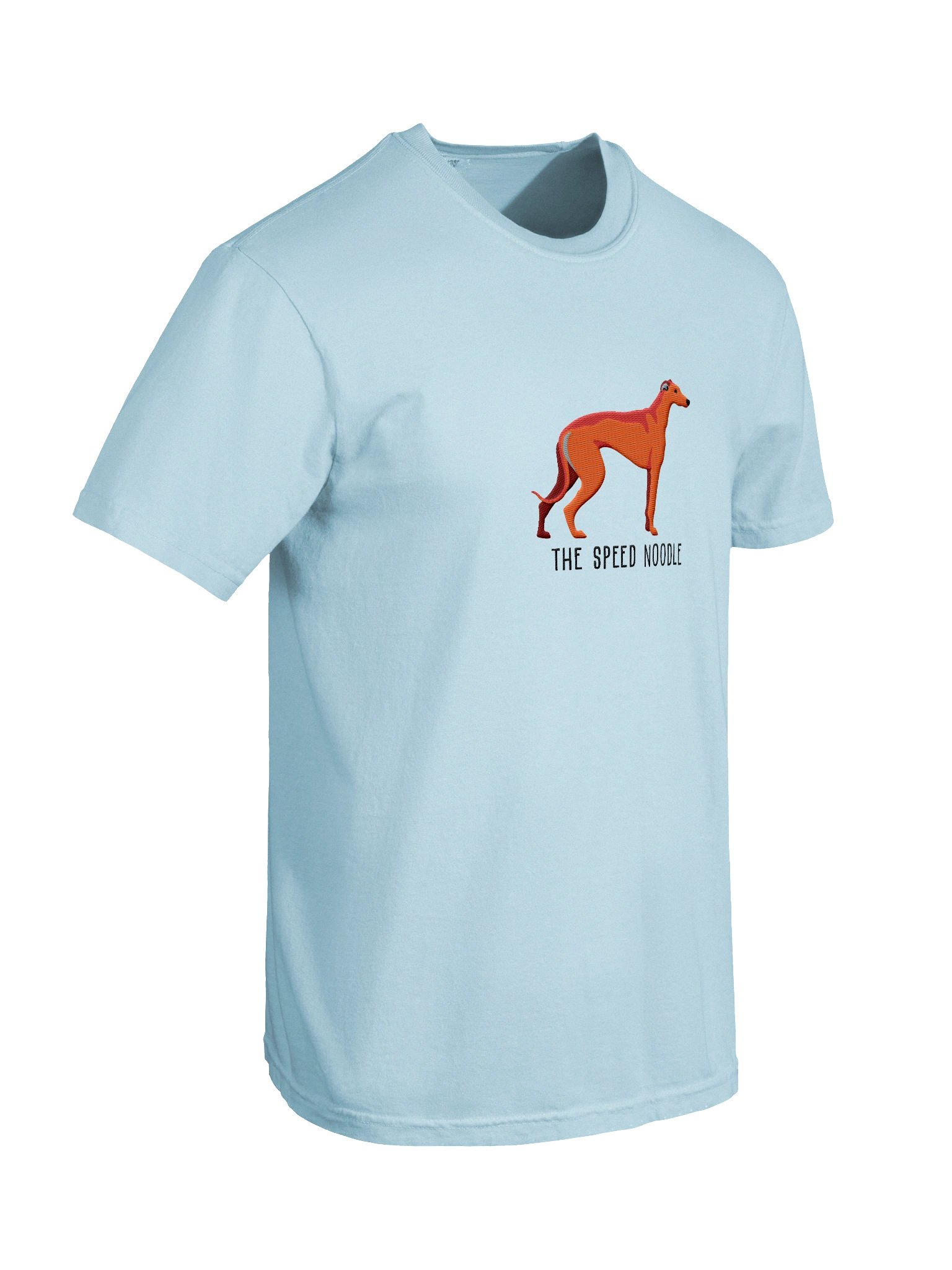 The Speed Noodle T-Shirt(Embroidered) of a Greyhound(Red) product image (11)