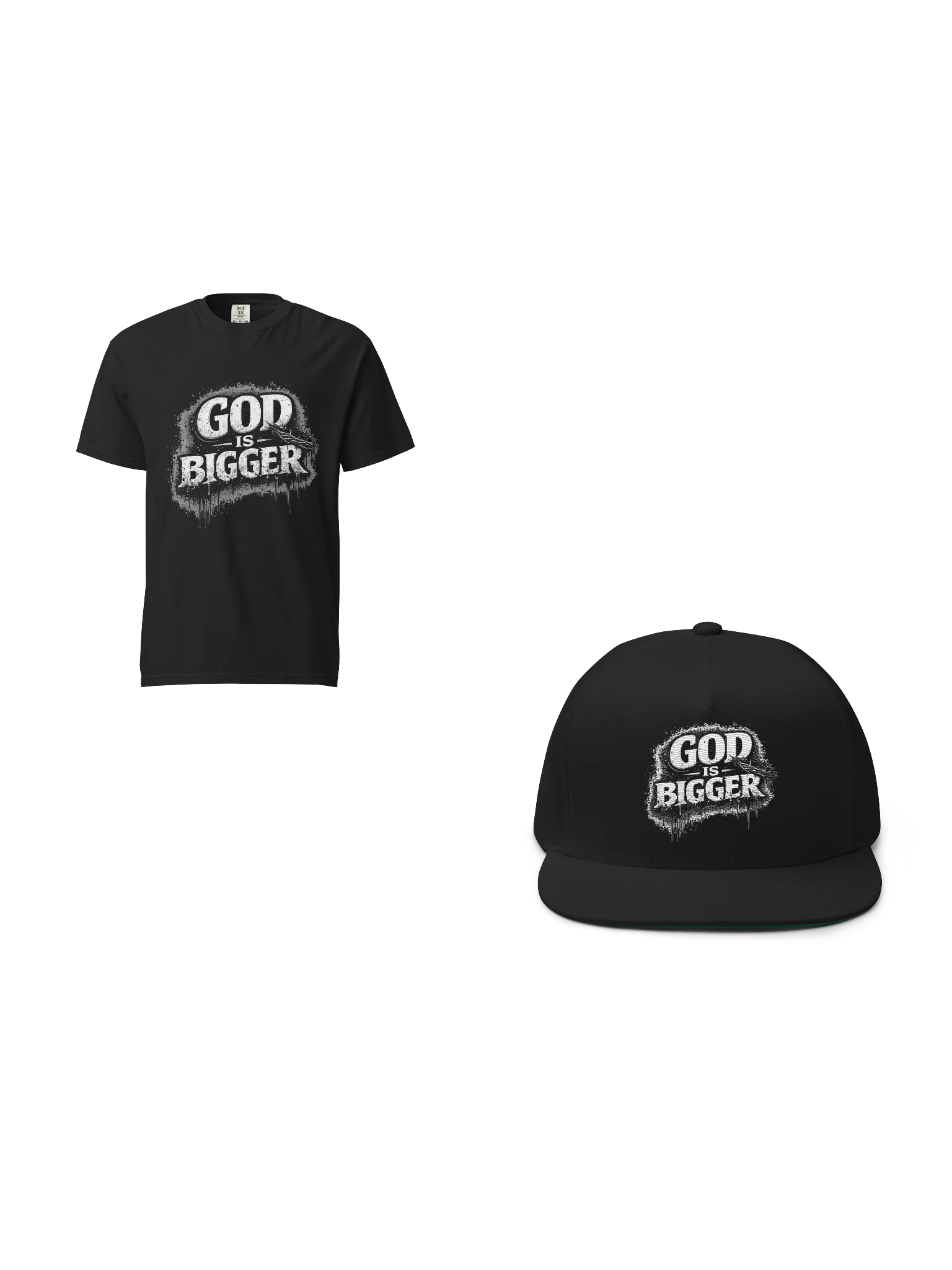 GOD IS BIGGER HAT AND SHIRT product image (1)