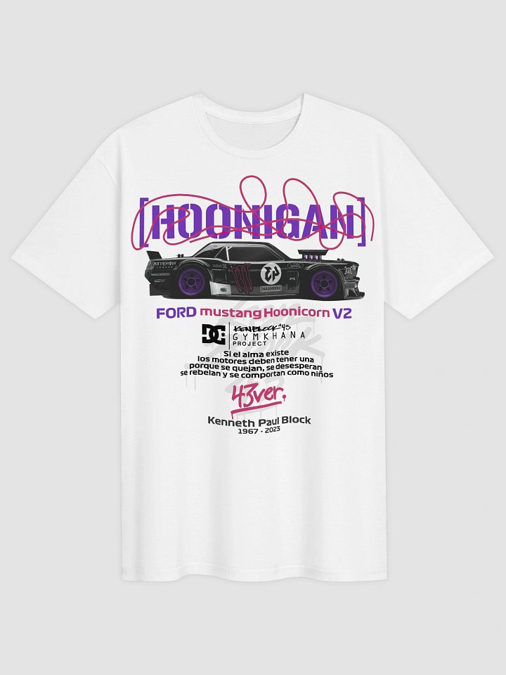 Ken Block Hoonicorn V2 T-Shirt | 43ver Kenneth Paul Block 1967–2023 Tribute Graphic Tee | Hoonigan Gymkhana Collector Shirt product image (2)