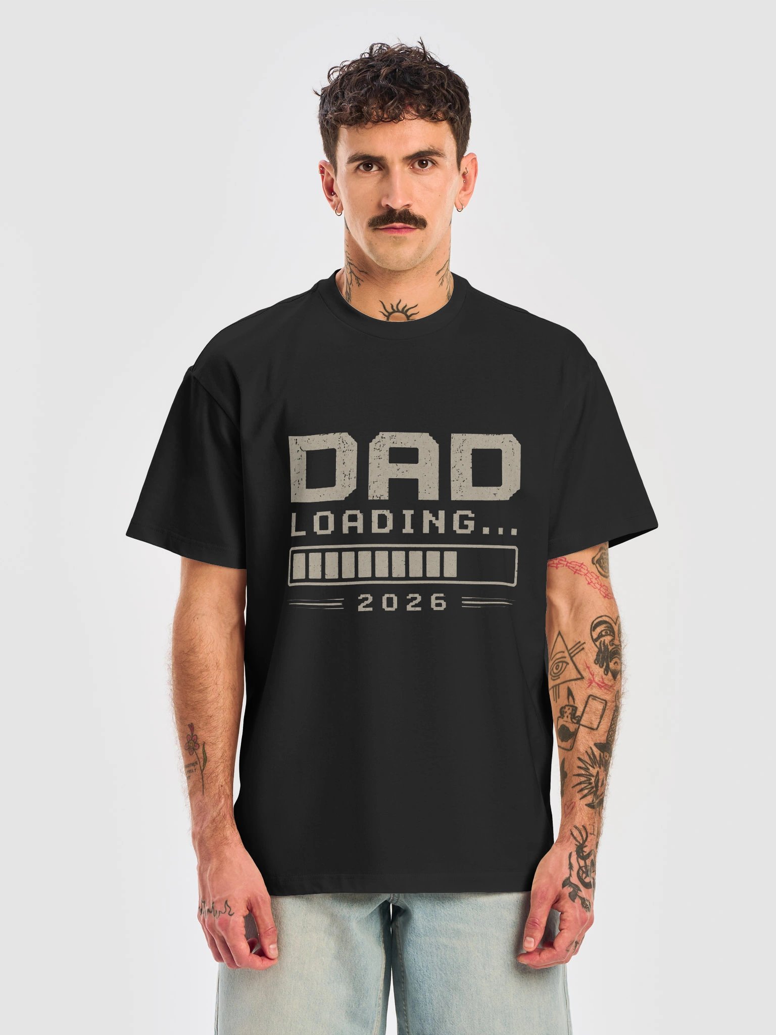 Funny First Father's Day 2026 Gift | Dad Loading Retro Tech T-Shirt product image (1)