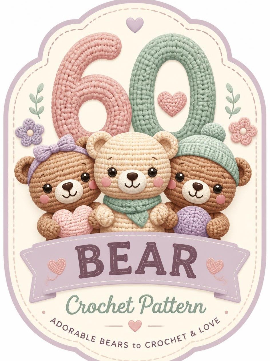 60 Easy Bear Crochet Patterns | Cute DIY Amigurumi Teddy Bear Bundle (PDF Download) product image (4)