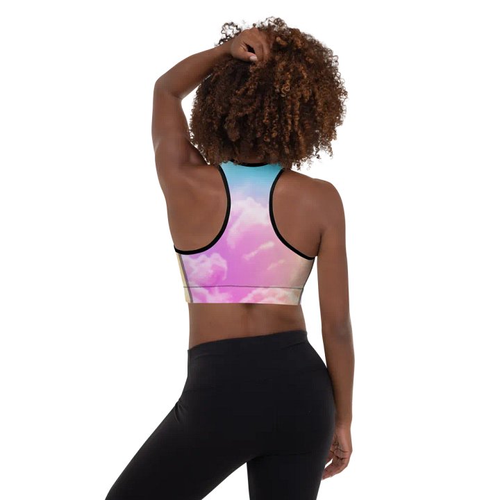 Blur cloud rainbow Design Padded Sports Bra - v7 product image (1)