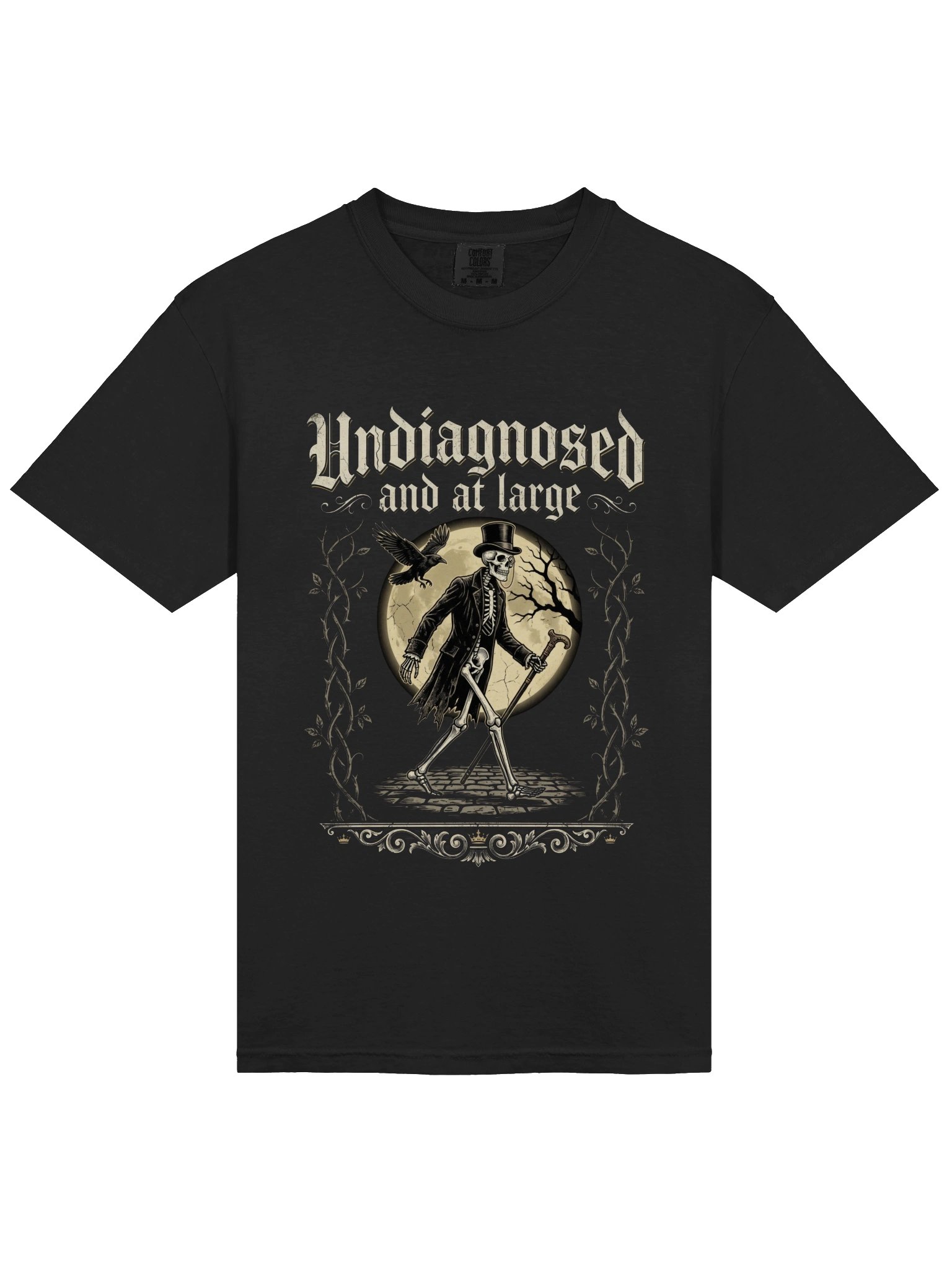 Undiagnosed and at Large Gothic Skeleton T-Shirt product image (1)