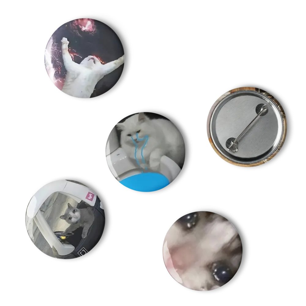 Set of Pin Buttons: Meme Cats 32 product image (6)