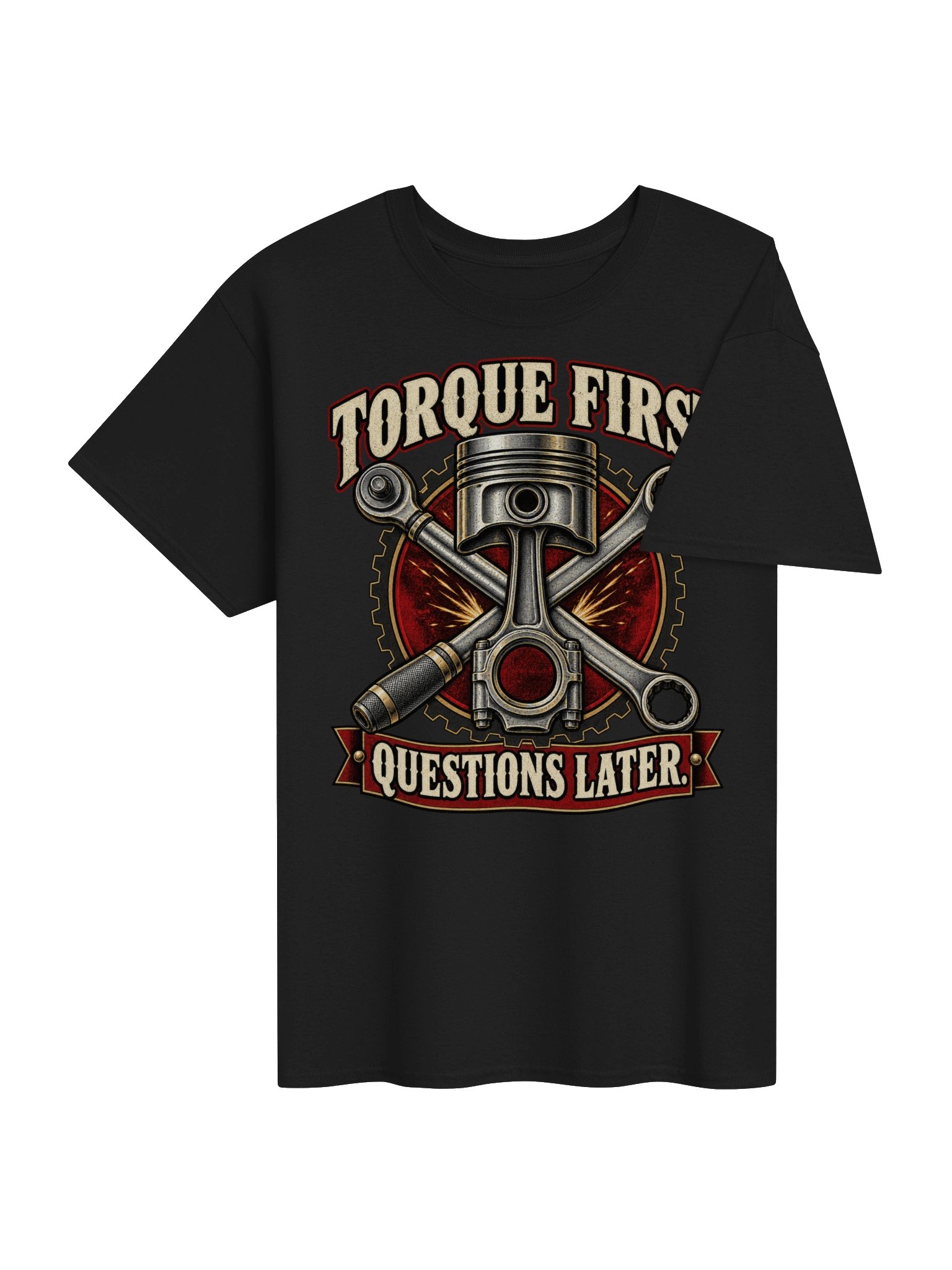 Torque First Questions Later Motorcycle Mechanic T-Shirt product image (4)