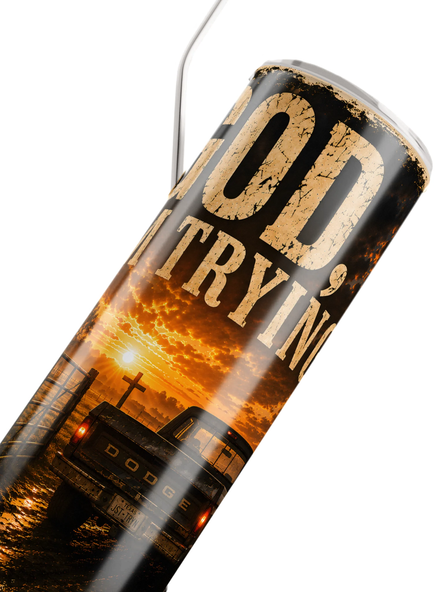 God, I'm Trying Stainless Steel Tumbler product image (8)