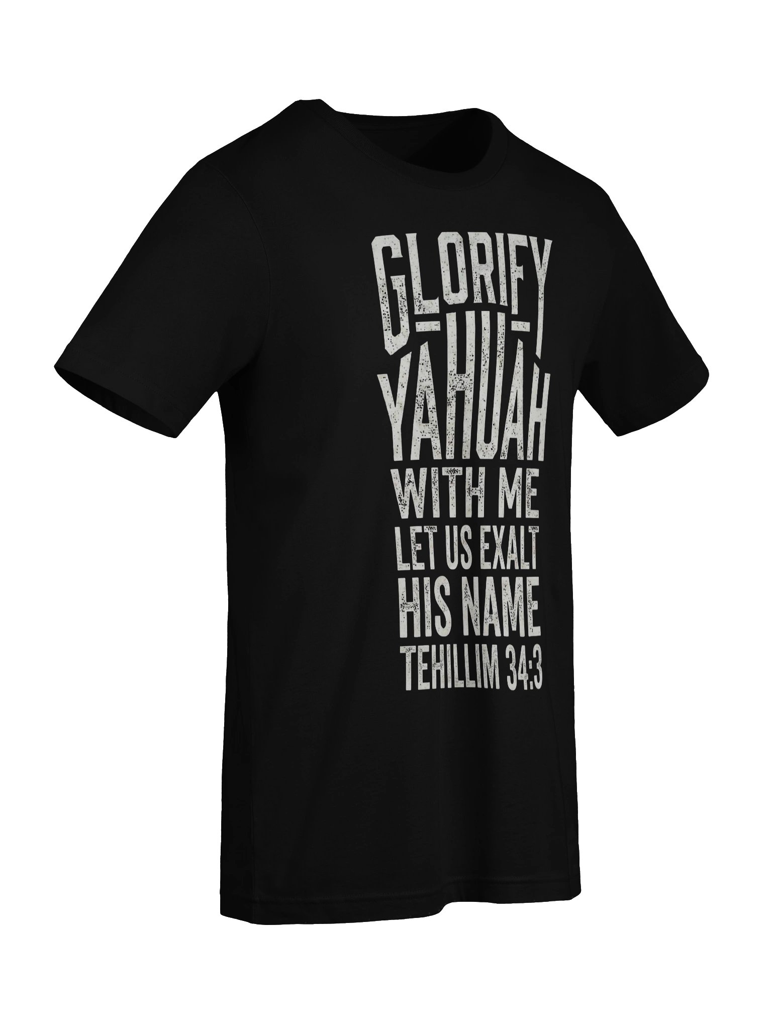 Glorify YAHUAH With Me Distressed T-Shirt | Tehillim 34:3 Vintage Style Tee product image (9)