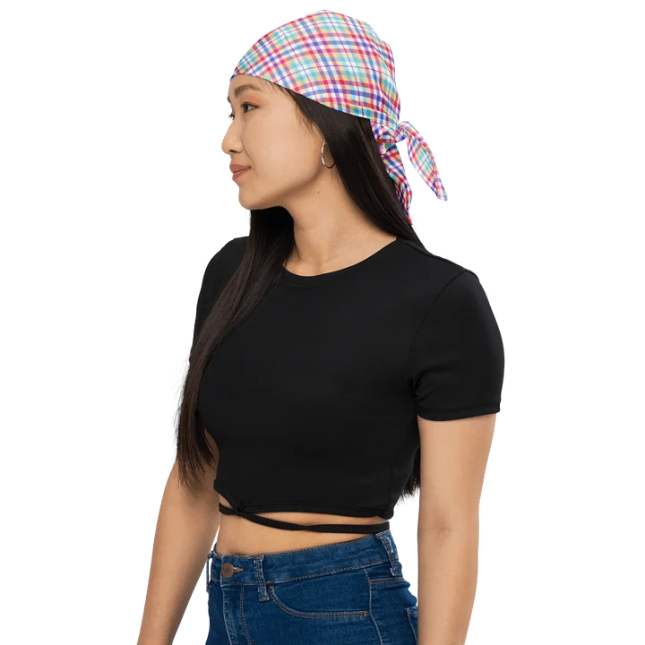 Purple, Pink, and Blue Plaid Bandana product image (1)