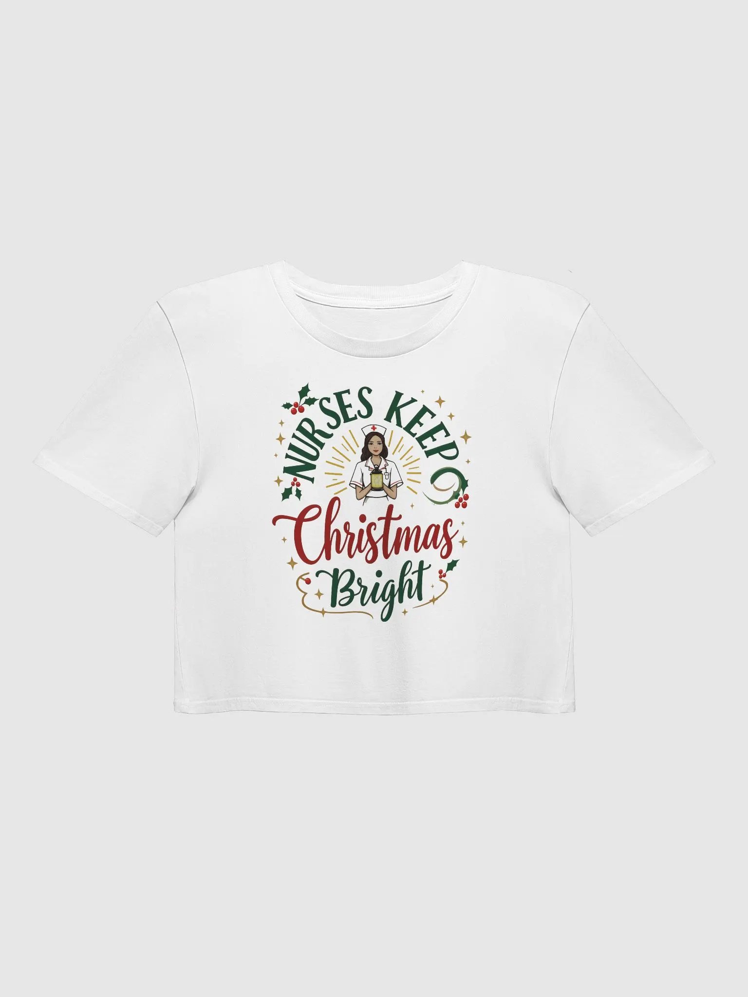 Illuminate the Season: Nurses Keep Christmas Bright Crop Top product image (6)