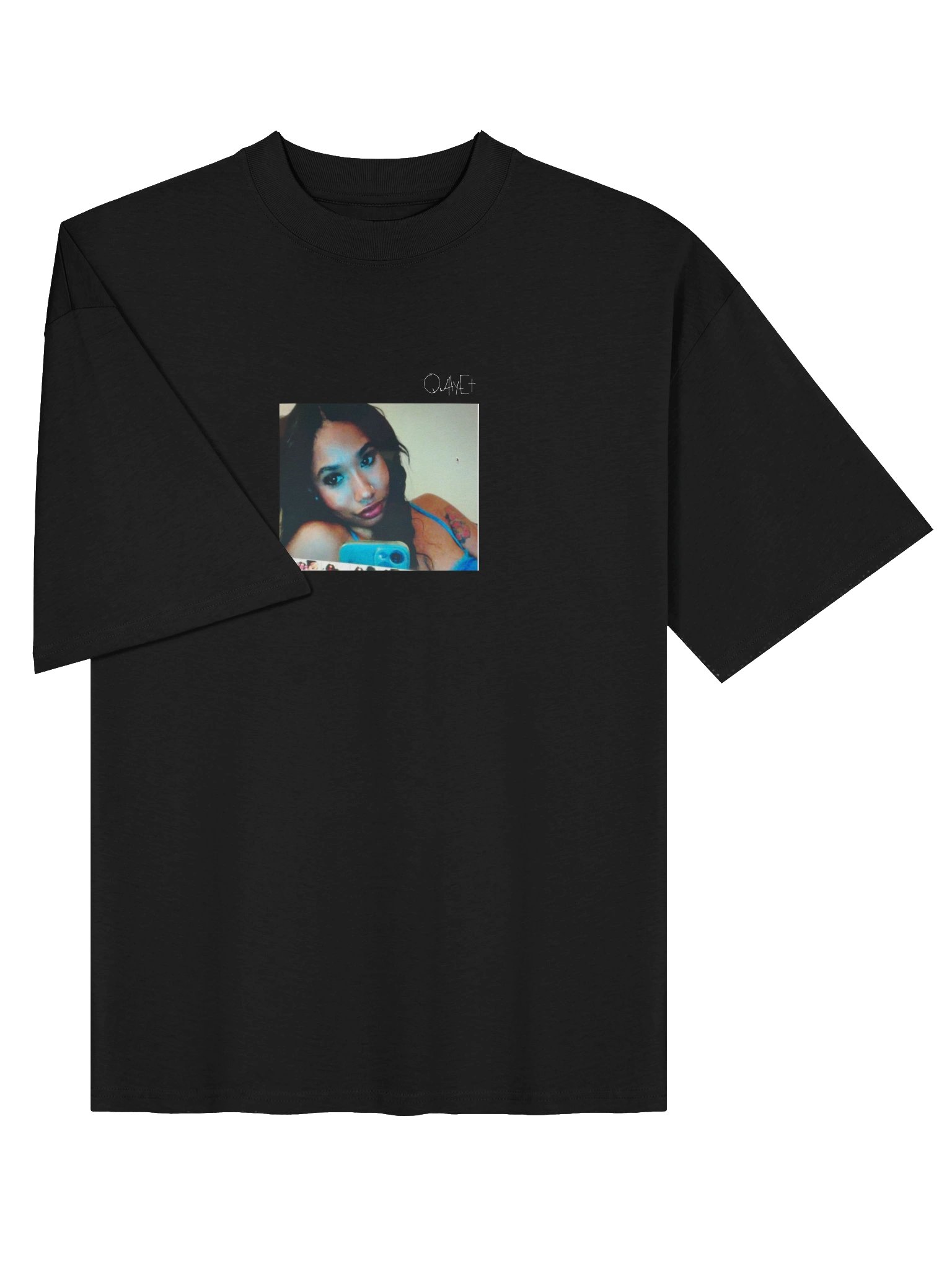 QWHYET BADDIE Oversized Tee (WHITE LOGO) product image (6)