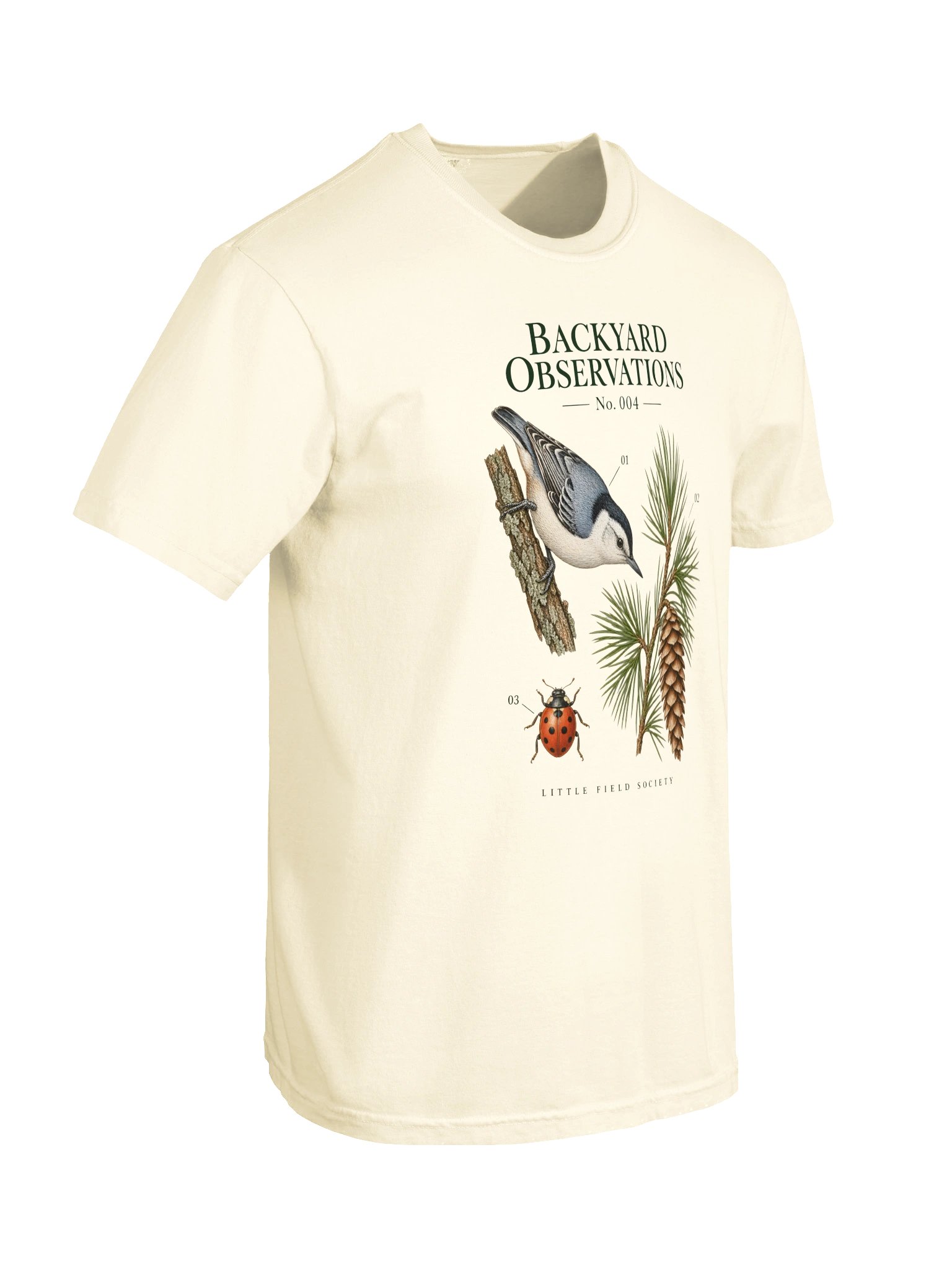 Backyard Observations No. 004 — Nuthatch & Pine T-Shirt product image (10)