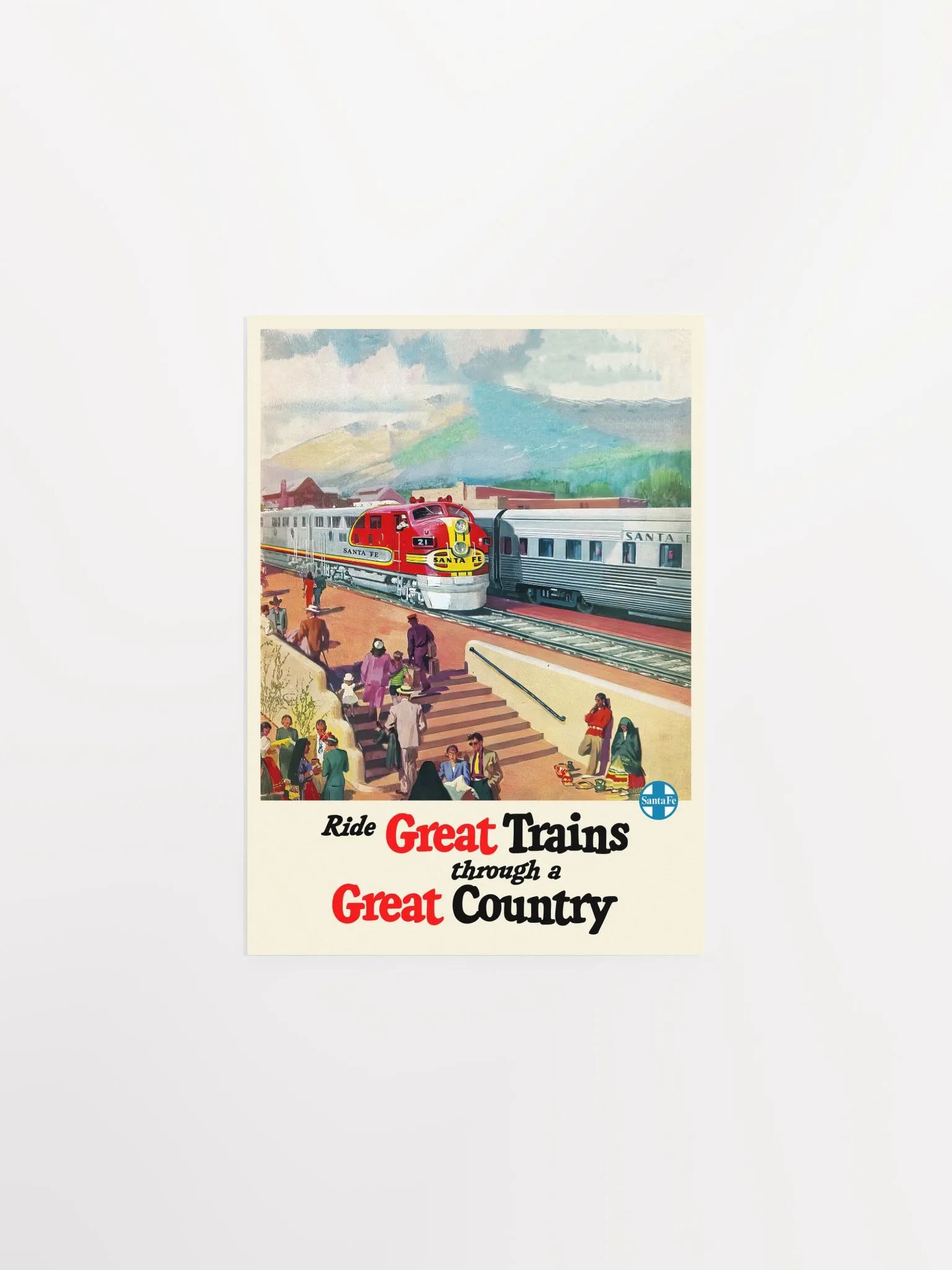 Santa Fe Railway, 1950s — retro train poster, vintage train art, train print, retro travel wall art product image (6)