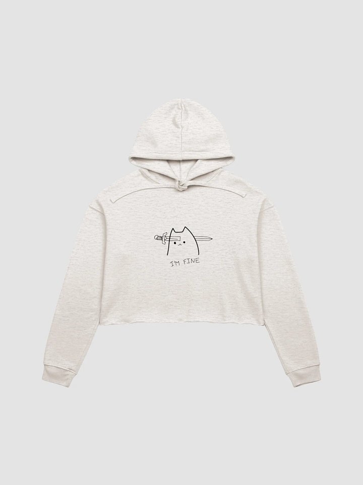 I'm Fine Cat Sword Through Head Crop Hoodie product image (1)