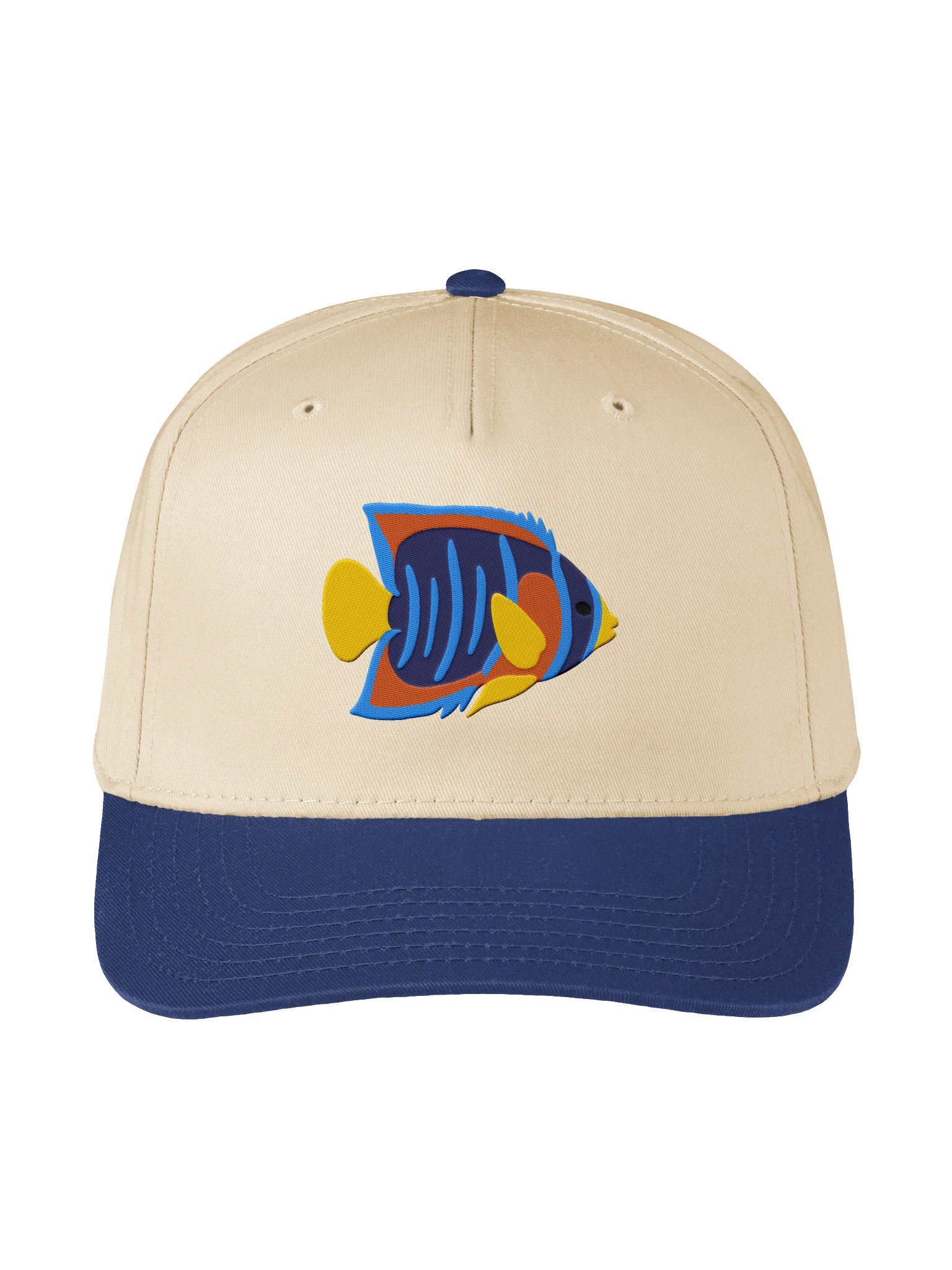 Juvenile Queen Angelfish Embroidered Mid-Profile Baseball Cap | Saltwater Reef Aquarium Fish Hat product image (1)