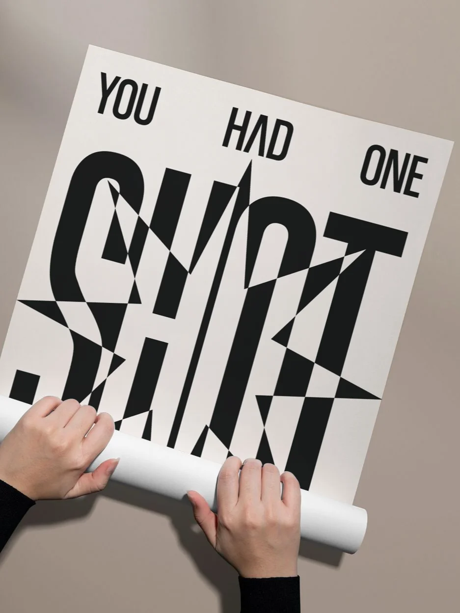 "ONE SHOT" Typography Print Poster (Unframe) product image (7)