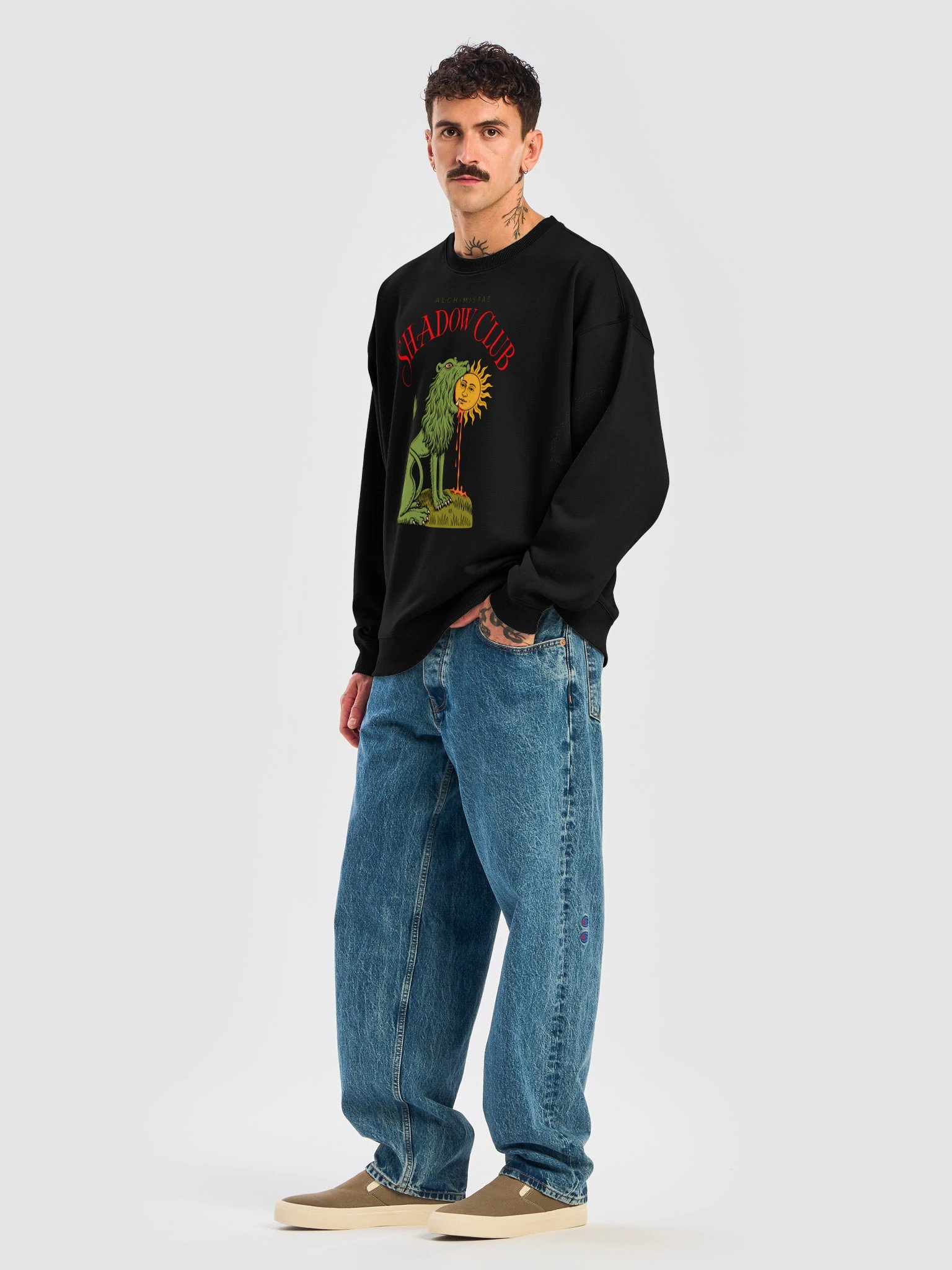 SWEATSHIRT Unisex Oversize Coton Bio Poids Lourd - LION ALCHIMIQUE product image (8)
