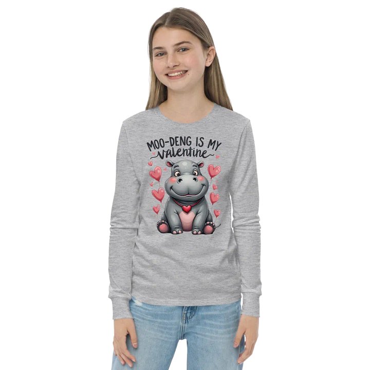 Moo-Deng is My Valentine Long Sleeve Tee product image (2)