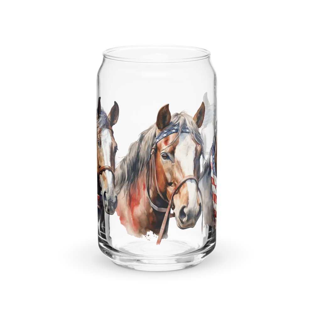 Patriotic Horses Can-Shaped Glass product image (1)